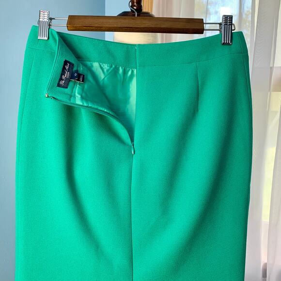 J. Crew Factory Dark Emerald Crepe The Pencil Skirt Size 0 - Picture 5 of 8